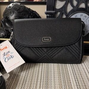 Lug Black Vault Matte Luxe Textured Clutch wallet
